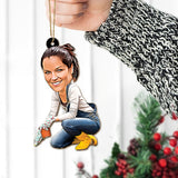 Caricature Gardener Portrait - Personalized Gardening Ornament