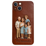 Custom Any Photo - Personalized Family Leather Phone Case