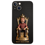 The King Dad - Personalized Father 3D Embossed Leather Phone Case