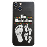 The Blackfather - Personalized Father 3D Embossed Leather Phone Case