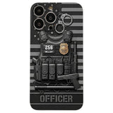 Serve And Protect - Personalized Police Officer Leather Phone Case