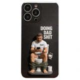 Doing Dad Shit - Personalized Father 3D Embossed Leather Phone Case