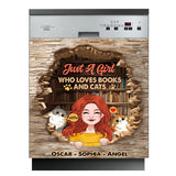 Love Books And Cats - Personalized Book Dishwasher Cover