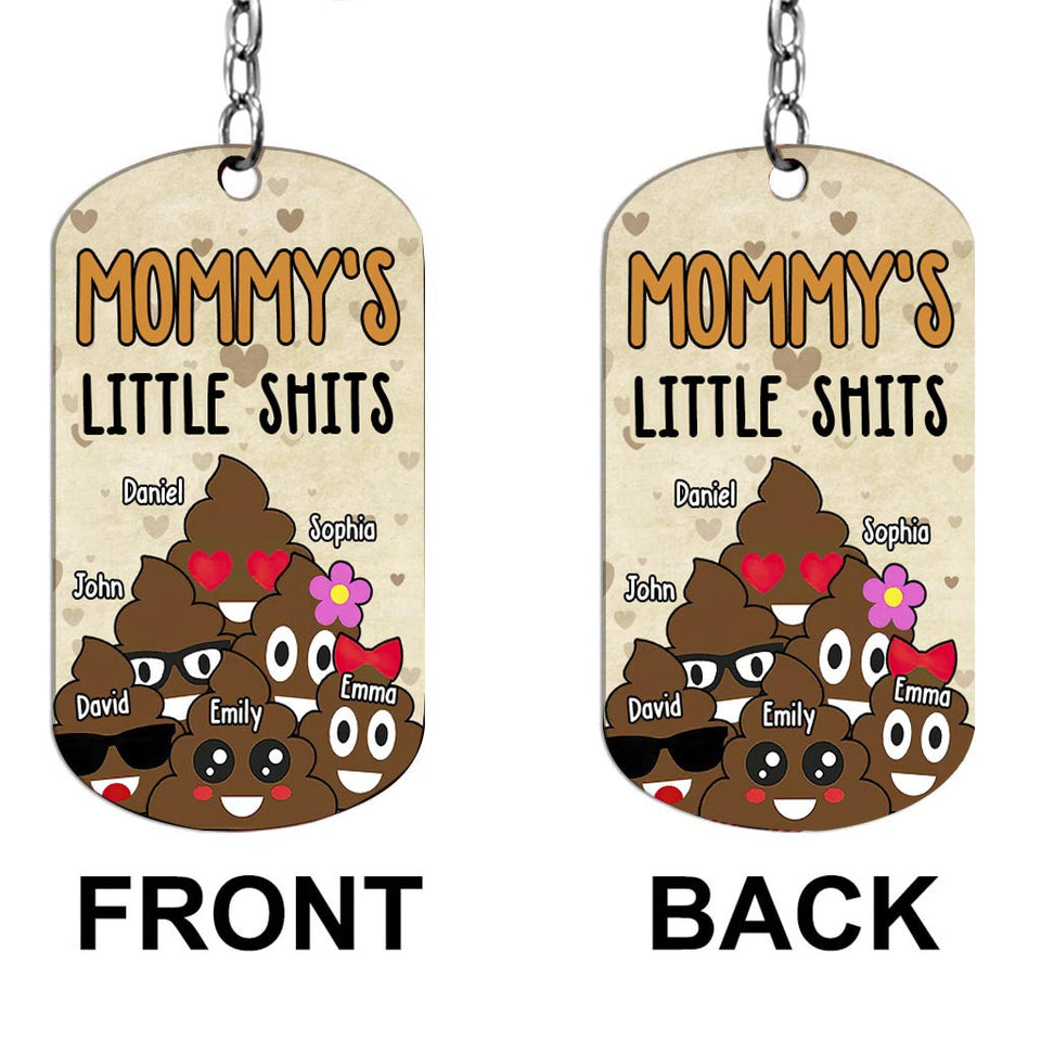 Dad's Little Cuties - Gift for dad, grandma, grandpa, mom, uncle, aunt - Personalized Stainless Steel Keychain