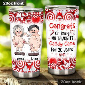 Congrats On Being My Favorite Candy Cane - gift for husband, wife, girlfriend, boyfriend - Personalized Tumbler