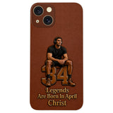 Happy Birthday Legends - Personalized Birthday 3D Embossed Leather Phone Case