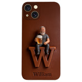 Custom Any Photo - Personalized Beer 3D Embossed Leather Phone Case