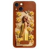Custom Any Photo Unique Birth Flower - Personalized Self Love Leather Phone Case