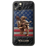 Military Art - Personalized Veteran Leather Phone Case
