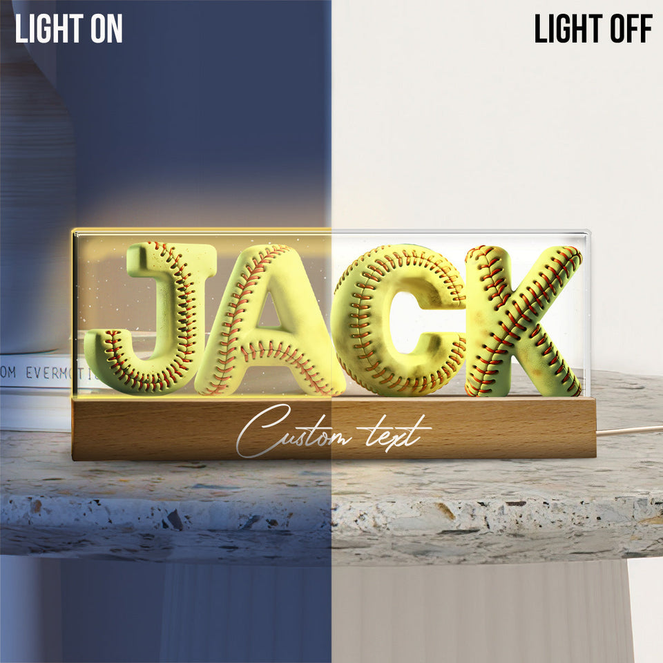 Softball Name - Personalized Softball Custom LED Night Light