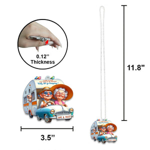 I Want to Hold Your Hand at 80 And Say Baby Let's Go Camping - Personalized Camping Car Ornament