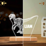 Dinosaur Baby - Personalized Dinosaur Shaped Plaque Light Base