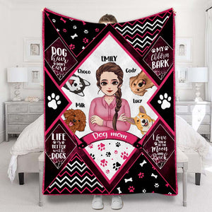 Dog Mom Dog Dad - Personalized Mother's Day Father’s Day Dog Blanket