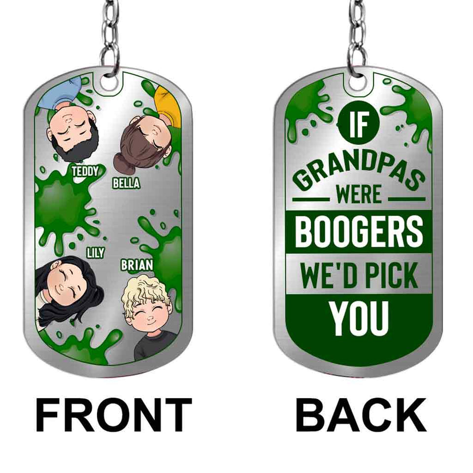 We' Pick You - Personalized Father's day Grandpa Stainless Steel Keychain