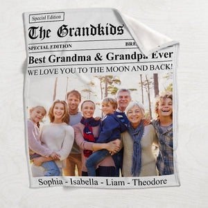 The Grandma Times Best Grandma Ever - Personalized Grandma Blanket