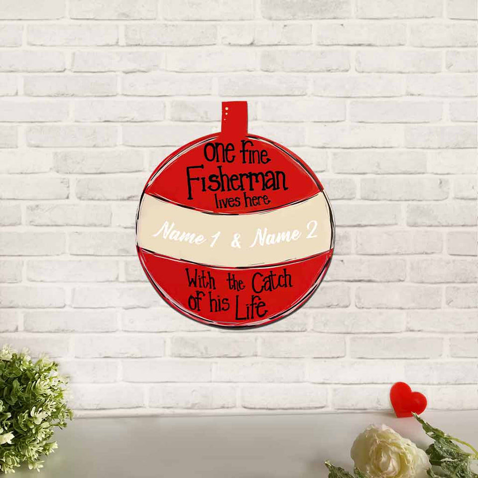 Fisherman Personalized Cut Metal Sign