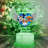 The Moment Your Heart Stopped - Personalized Dog Shaped Plaque Light Base