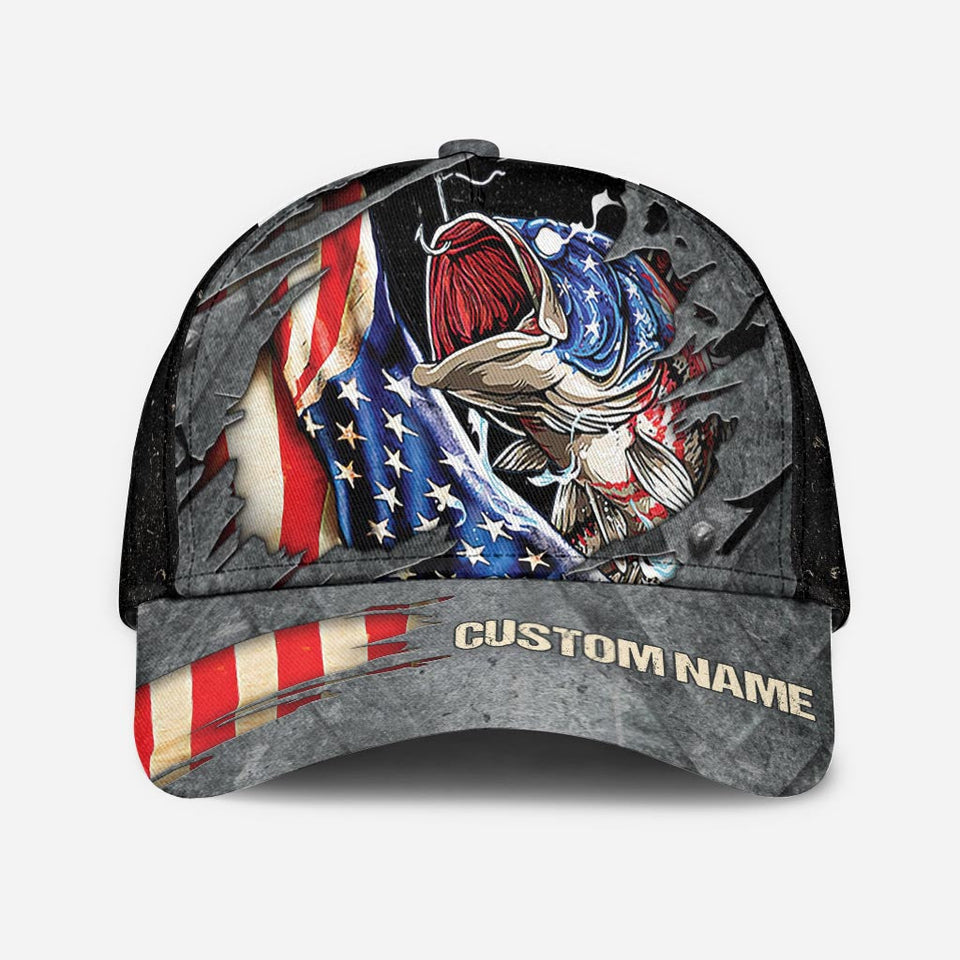 Fishing US Flag - Personalized Fishing Classic Cap