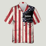 Patriotic Angler - Personalized Fishing Hawaiian Shirt
