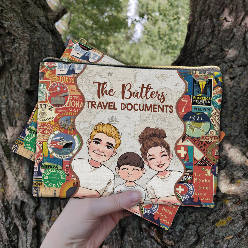 Family Travel Documents - Personalized Travelling Pouch