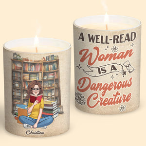 A well-read woman - Personalized Book Candle With Wooden Lid