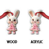 Cute Bunny Letter Ornament - Personalized Kid Ornament