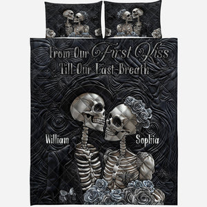 Till Death Do Us Part - Personalized Skull Quilt Set