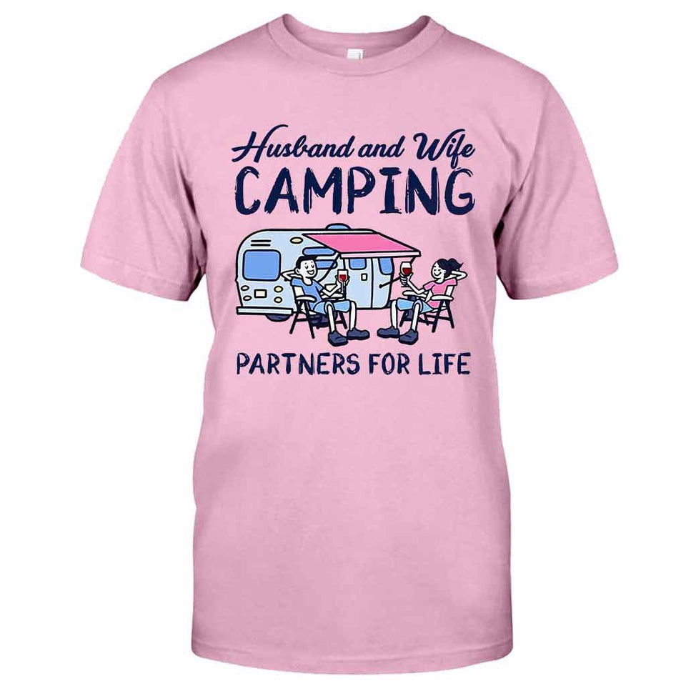 Husband And Wife Camping Partners For Life - Camping T-shirt and Hoodie 112021