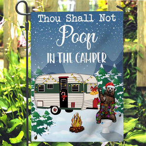 Thou Shall Not Poop In The Camper - Personalized Camping Garden Flag