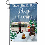 Thou Shall Not Poop In The Camper - Personalized Camping Garden Flag