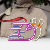 Bowling Items Collection - Personalized Christmas Bowling Transparent Ornament