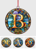Stained Glass Letter - Personalized Family Ornament