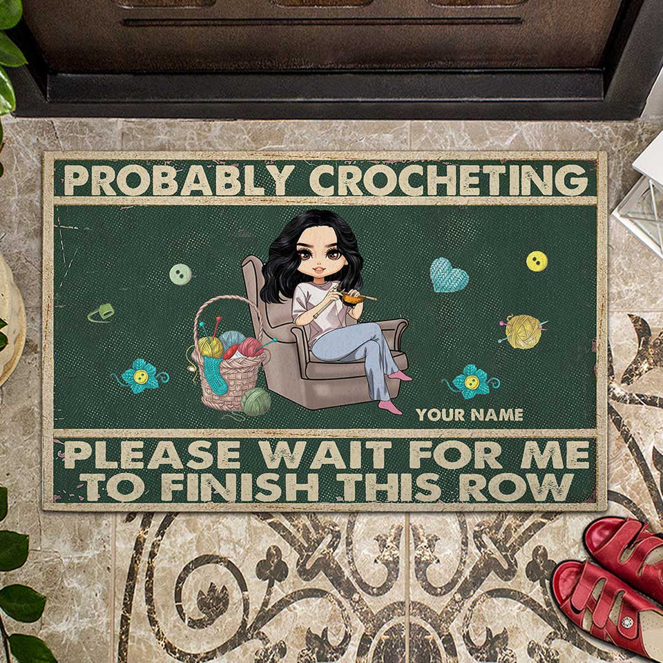 Probably Crocheting - Personalized Crocheting Doormat