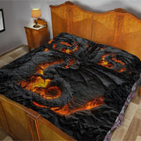 Fire Dragon - Personalized Dragon Quilt Set