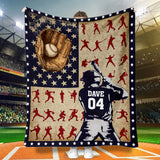 Any Name and Number - Personalized Baseball Blanket