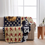Any Name and Number - Personalized Baseball Blanket
