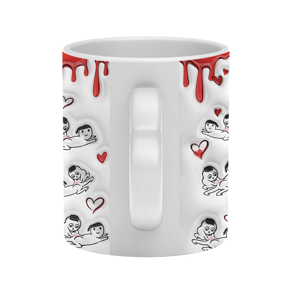Your Butt Is Bonus - Personalized Couple Heart Handle Mug