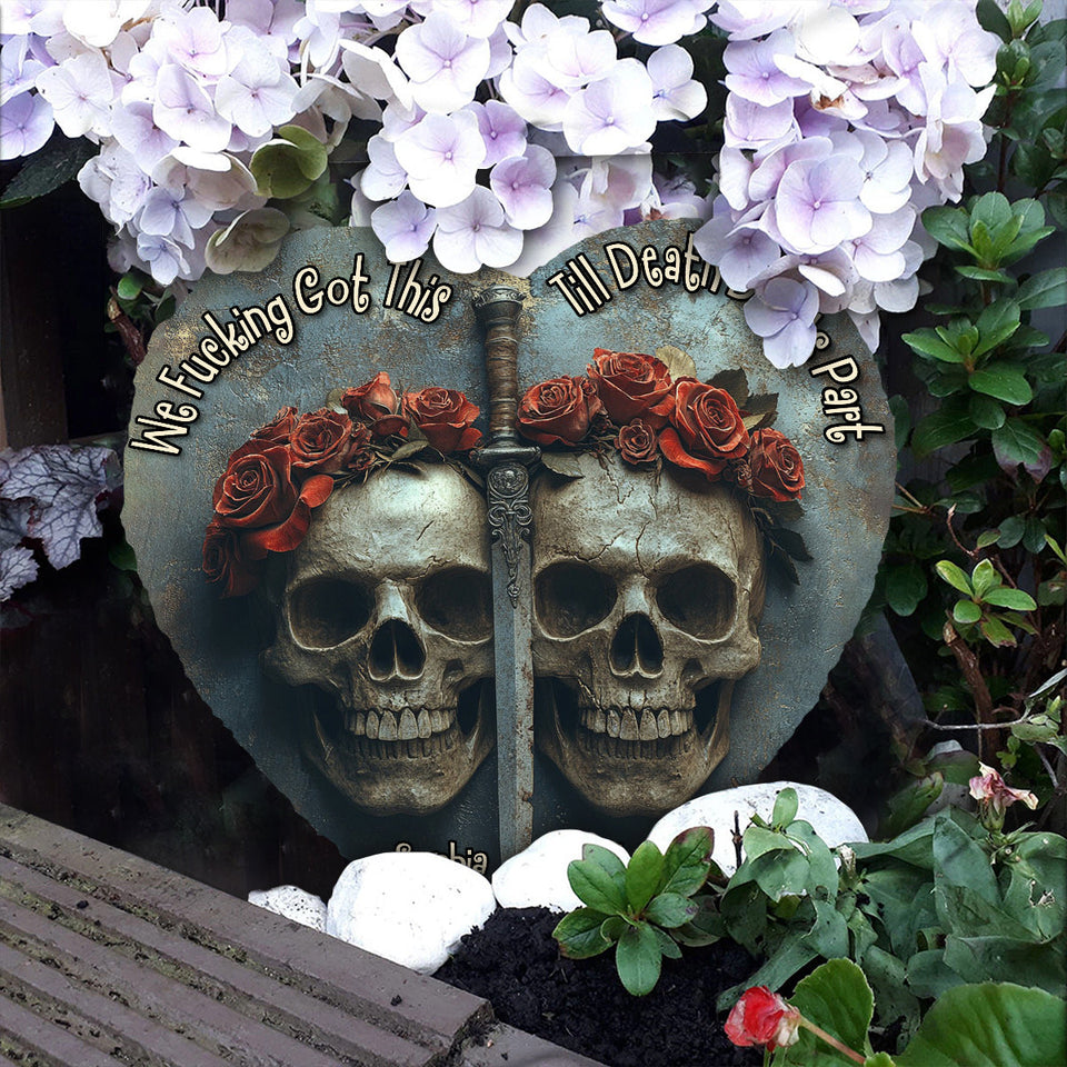 We Got This, Till Death Do Us Part - Personalized Couple Heart Shaped Stone