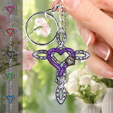 Rustic Horseshoe Cross - Personalized Horse Keychain