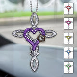 Rustic Horseshoe Cross - Personalized Horse Car Ornament
