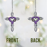 Rustic Horseshoe Cross - Personalized Horse Car Ornament
