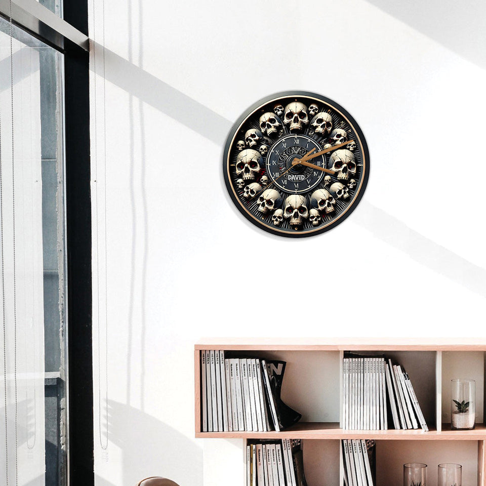 Skull Clock - Personalized Skull Wall Clock
