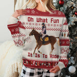 Oh What Fun It Is To Ride - Personalized Horse Ugly Sweater