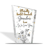 Officially World's Greatest Mom Ever - Gift for mom, grandma, wife, dad, grandpa, husband - Personalized Custom Shaped Acrylic Plaque