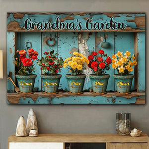 Grandma's/ Mom's ... Birth Flower Garden - Personalized Gardening Canvas And Poster