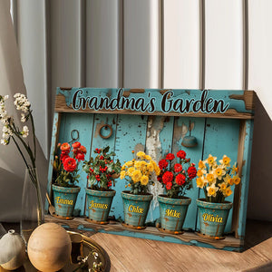 Grandma's/ Mom's ... Birth Flower Garden - Personalized Gardening Canvas And Poster