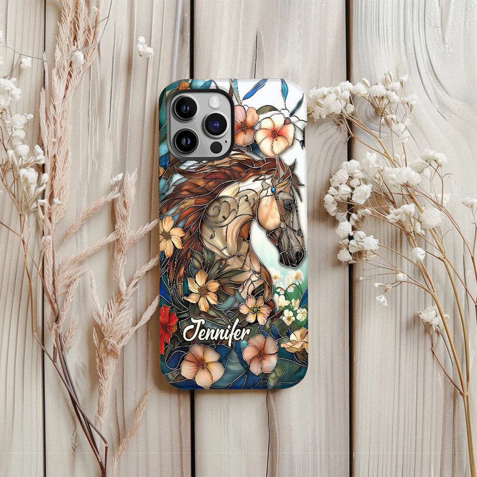 Love Horses - Personalized Horse Full Print Phone Case