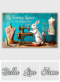 My Sewing Place Is My Happy Place - Personalized Sewing Canvas And Poster