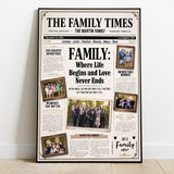 Family Newspaper - Personalized Family Canvas And Poster