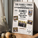 Family Newspaper - Personalized Family Canvas And Poster